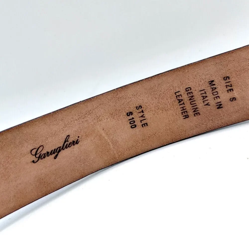 Garuglieri Black Leather Belt 1.25